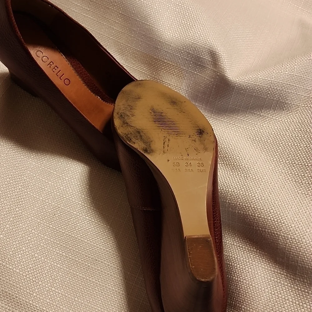 CORELLO wedge peep toe leather size 34 like new condition - Picture 3 of 7